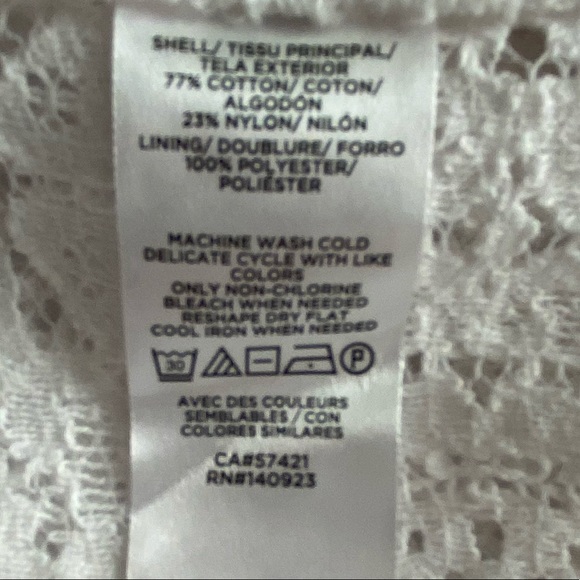 NWT Loft white lace peplum top blouse - Picture 9 of 9